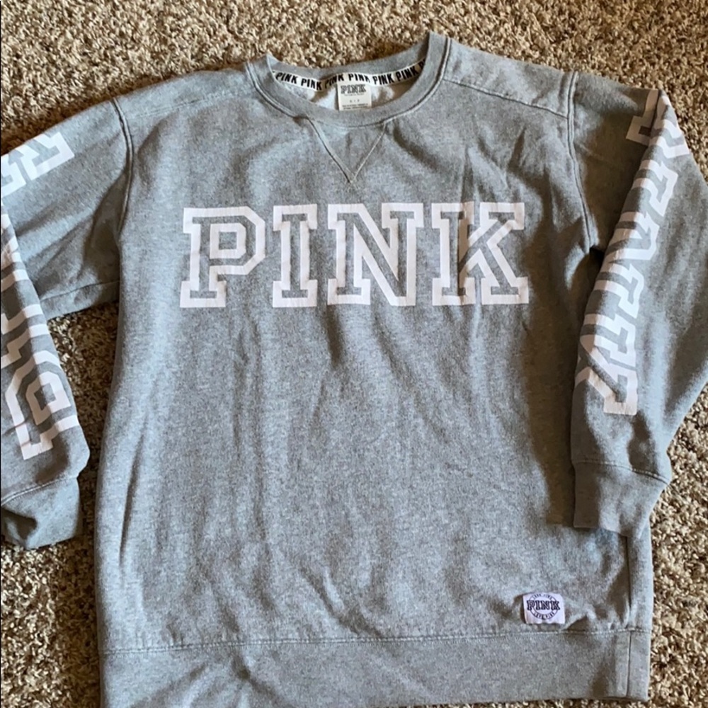 Gray PINK crew neck Sweatshirt